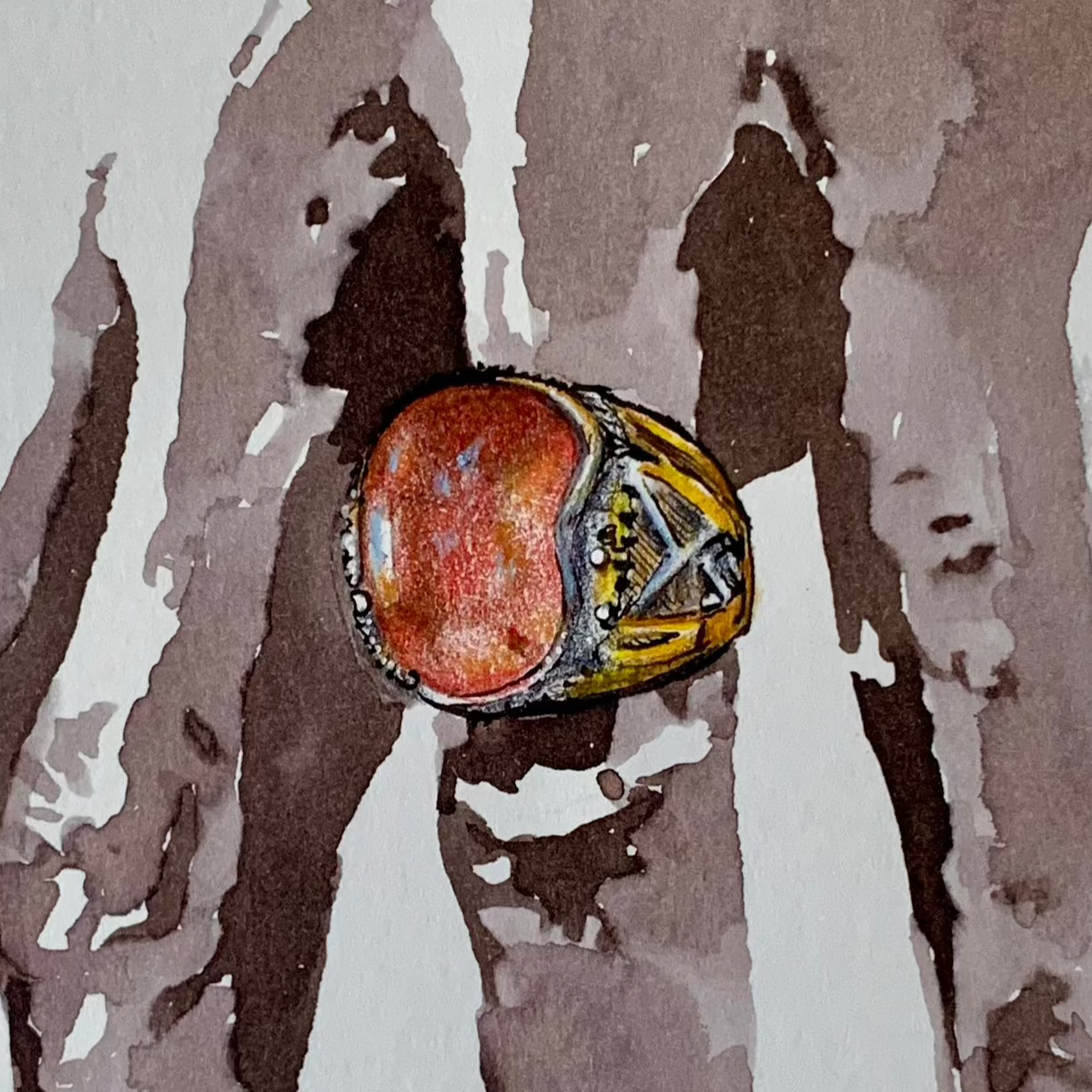 Apricot Tourmaline Coronation Ring